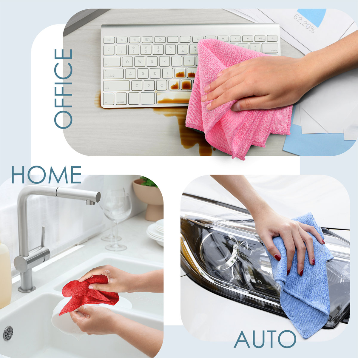 Microfiber Cleaning Cloths (Set of 96)